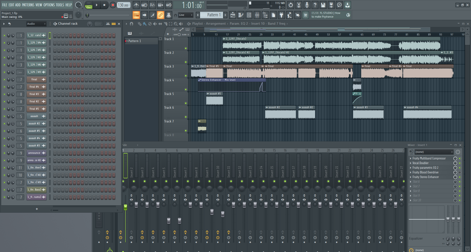 The remix project open in FL Studio